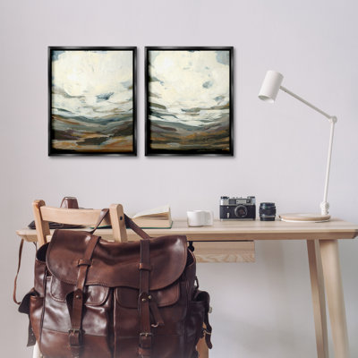 Overcast Timber Thicket  2 PC  Framed Floater Canvas Set by Haley Knighten