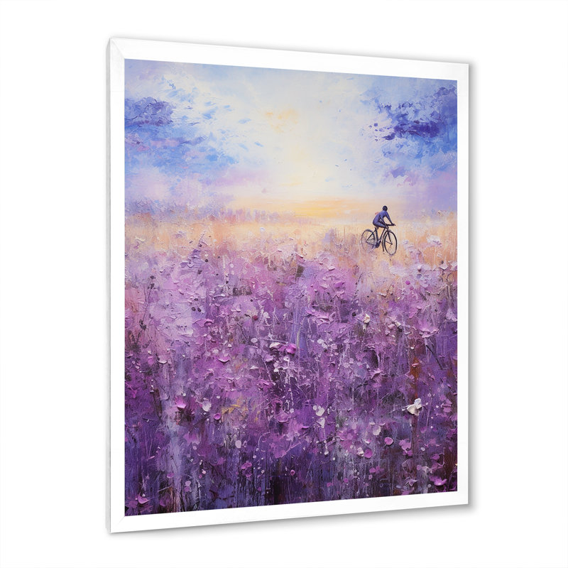 " Violet Voyage ", 32" H x 24" W x 1" D, White Picture Framed