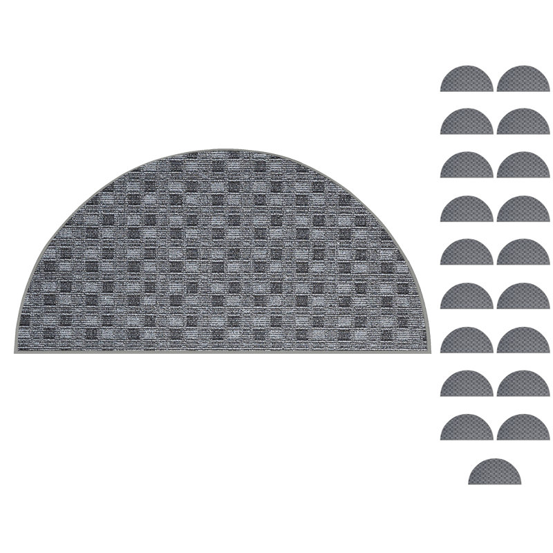 Ensemble de tapis intérieur / extérieur en polyester touffeté à la machine Lajavion, Demi-cercle 1 pi 6 po x 3 pi