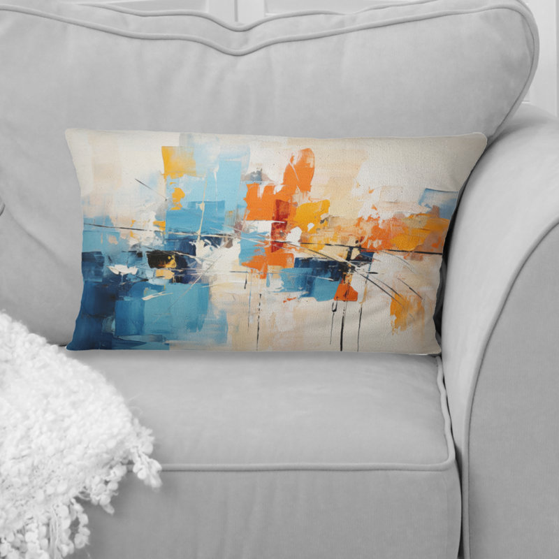 Coussin décoratif à imprimé de collages abstraits en papier I