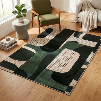 Tapis vert / noir Cypress MidCentury