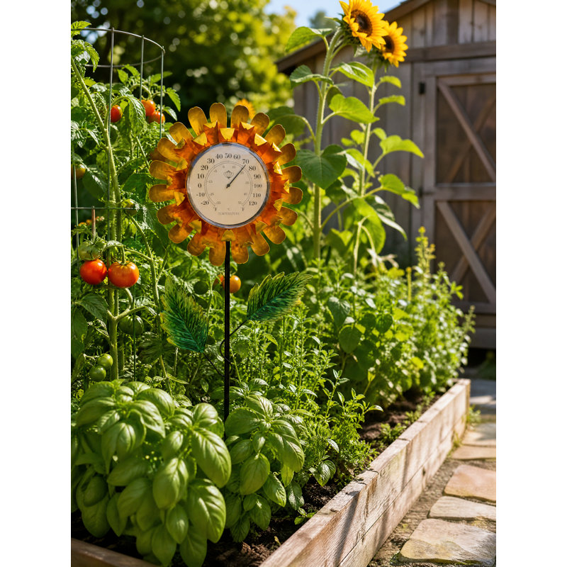 Thermomètre à piquet solaire, Jaune