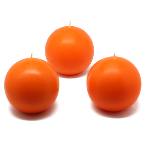 Bougie ronde, Orange, Diamètre de 4 po, Ensemble de 2