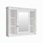 Armoire de toilette murale avec miroir, rangement et étagères ouvertes-286092089