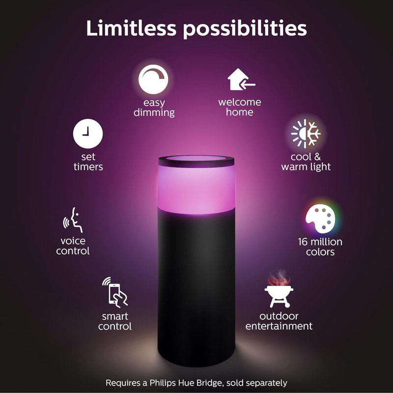 Philips Hue Calla Smart Landscape Lighting: Outdoor Colour-Changing LED Pathway Lights With App & Voice Control, Weather-Resistant Design, Requires Hue Bridge & Power Supply