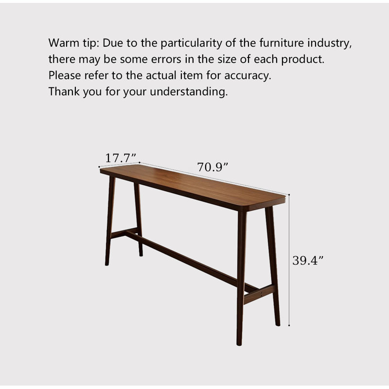 Table de bar rectangulaire Modern, H 39,37 po x L 70,87 po x l 17,72 po
