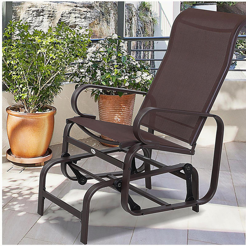 Fauteuil oscillant d'extérieur Outsunny, Brun
