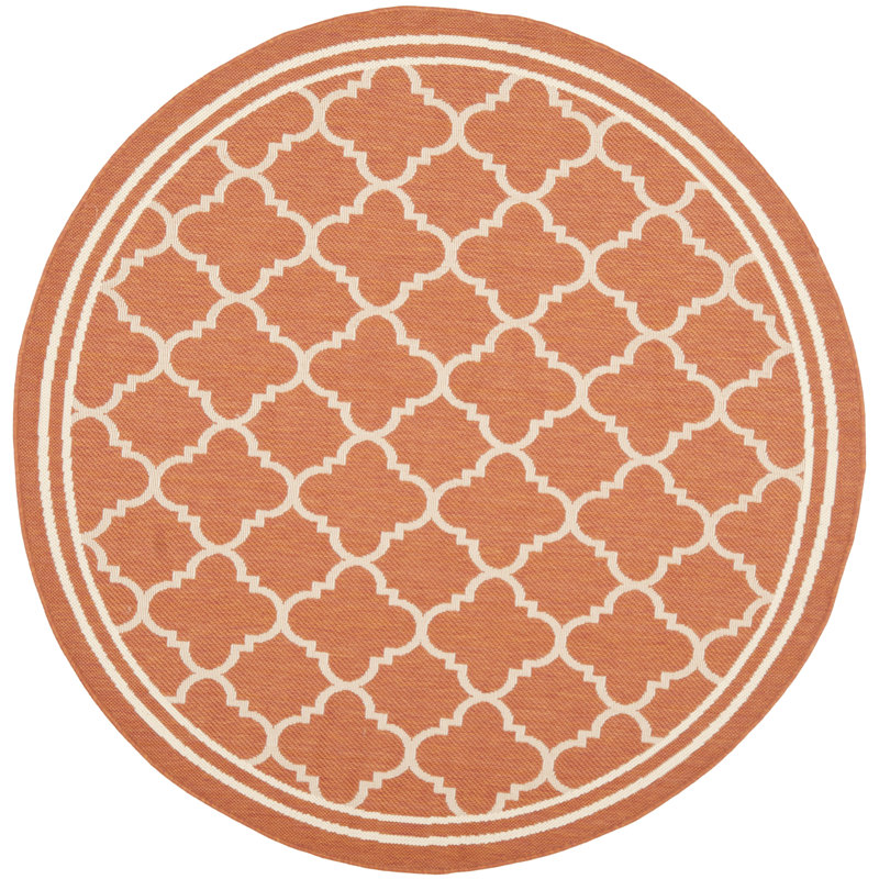 Herefordshire Performance Geometric Indoor/Outdoor Area Rug, Round 7'1