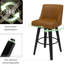 Tabourets de bar modernes pivotants à 360 °, tabourets de comptoir rembourrés avec dossier, chaises d'îlot de cuisine pour la salle à manger, le bar et le comptoir (ensemble de 4)-1991224962-1991224973