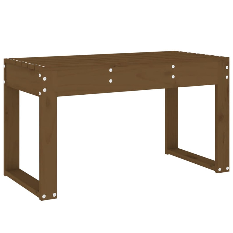 Lovington Solid Wood Pine Outdoor Bench, Honey Brown