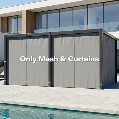 Curtains for Adjustable Louvered Aluminum Pergola