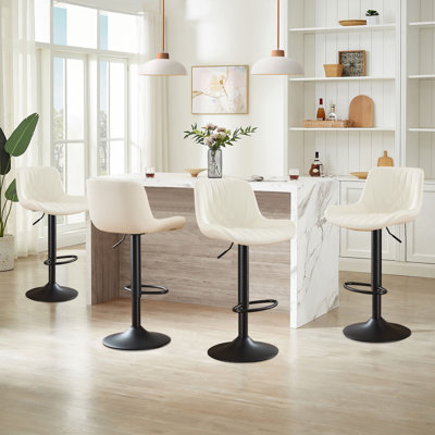 Tabouret de comptoir pivotant à hauteur réglable avec repose-pieds