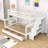 Twin Over Full Wooden Bunk Bed with Staircase Storage and Drawers-226013702