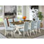 Ensemble de cuisine 5 pièces comprenant une table de salle à manger rectangulaire à pattes en X et 4 chaises Parsons en lin bleu ciel, 101,6 x 182,9 cm, multicolore-1101324999-1101325000