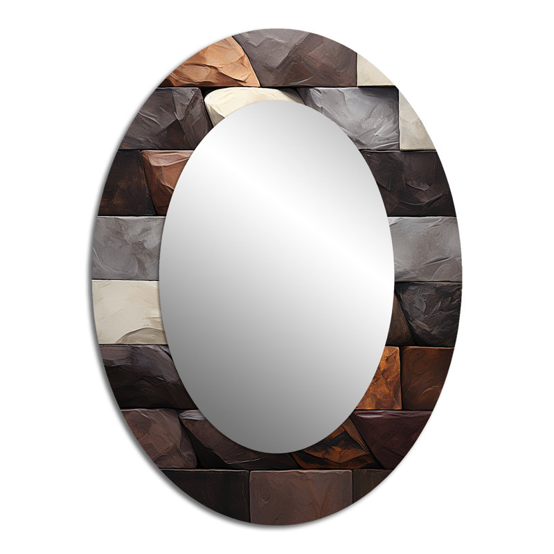 Miroir mural Bean Stone Collage I - Gris, 40 po x 30 po