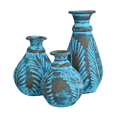 Turquoise Trio Leaf Pot Set