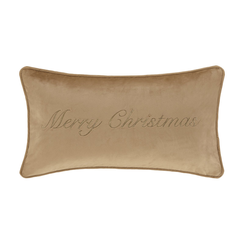 Merry Christmas Pillow Boudoir Embellished Decorative Throw Pillow