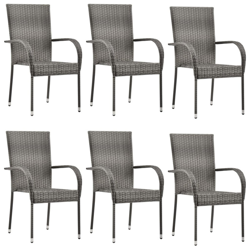Alirra Stacking Patio Dining Armchair, Grey