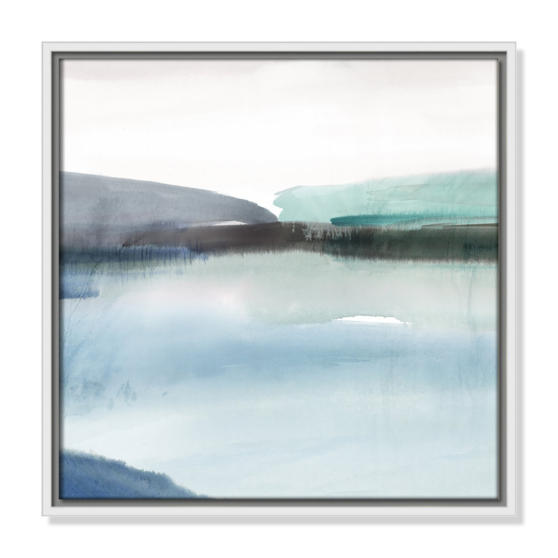 " Slide Away II " by Isabelle Z, 17.5" H x 17.5" W x 2" D, White Canvas