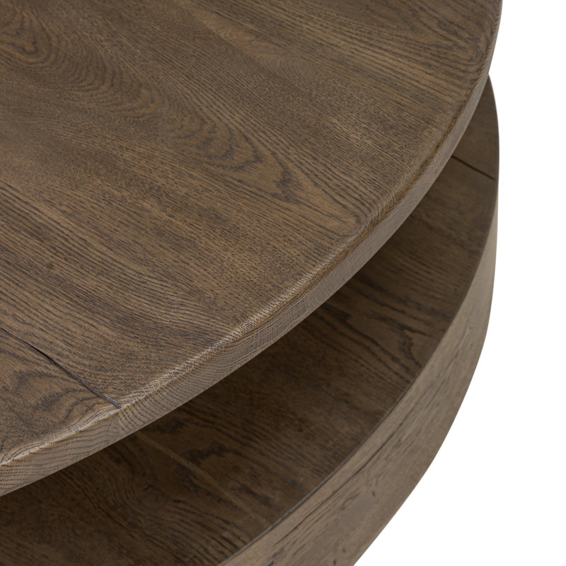 Matheus Solid Wood Coffee Table, Gray Reclaimed French Oak