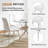 36" Round Glass Dining Set, Modern Cross Stainless Steel Base and 4 Velvet Upholstered Dining Chairs-412114647-412114664