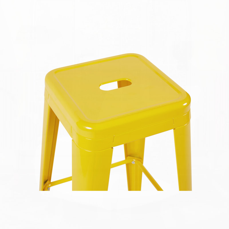 Tabouret de bar de 61 cm (24 pouces) de hauteur comptoir, tabourets de bar en métal sans dossier, ensemble de 2, non empilables