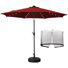 Parasol de terrasse de 3 m avec éclairage, base et moustiquaire.