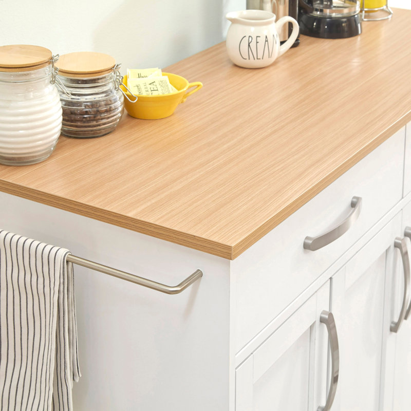 Moretown Wood Kitchen Cart, White