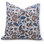 Taille du coussin décoratif en coton blanc à motif de blocs de tissu fabriqué à la main Fabividine Mandakni - 18 po x 18 po
