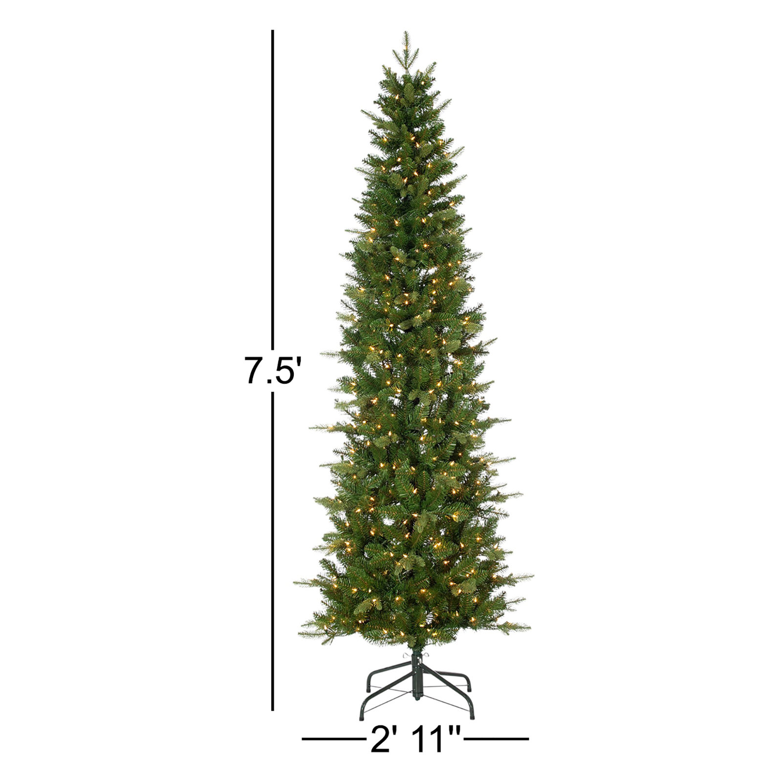Lighted Artificial Spruce Christmas Tree, 7.5'