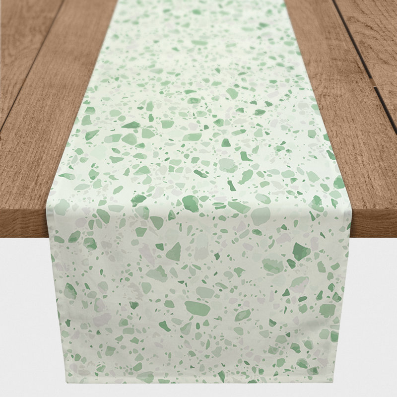 Chemin de table Terrazzo 4, Vert, L 72 po