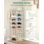 Vertical Shoe Rack, Shoe Shelves, Wood Shoe Organizer for Closet, Entryway, Shoe Tower for Small Spaces, Free Standing, Adjustable, with 2 Hooks-358212682-365563254