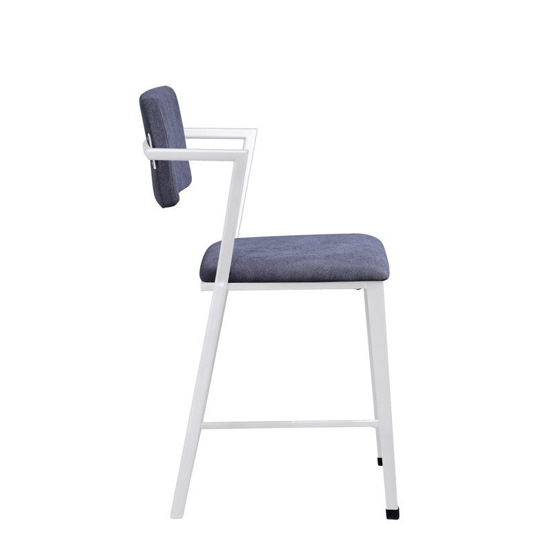 Ensemble de chaises carrées à hauteur de comptoir en tissu gris et blanc Cargo, Gray,White, Gray,White, Gray,White