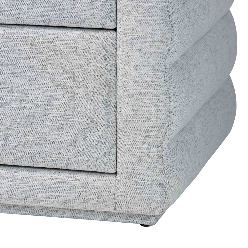 Baxton Studio Cadmus Modern Light Grey Channel-Tufted Fabric 4-Drawer Dresser