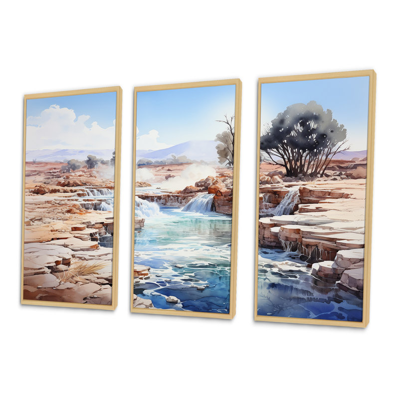 Ensemble de salon Minimal Geyser Horizon II - Geyser Wall Art, Cadre naturel flottant, H 28 po x l 36 po x P 1 po