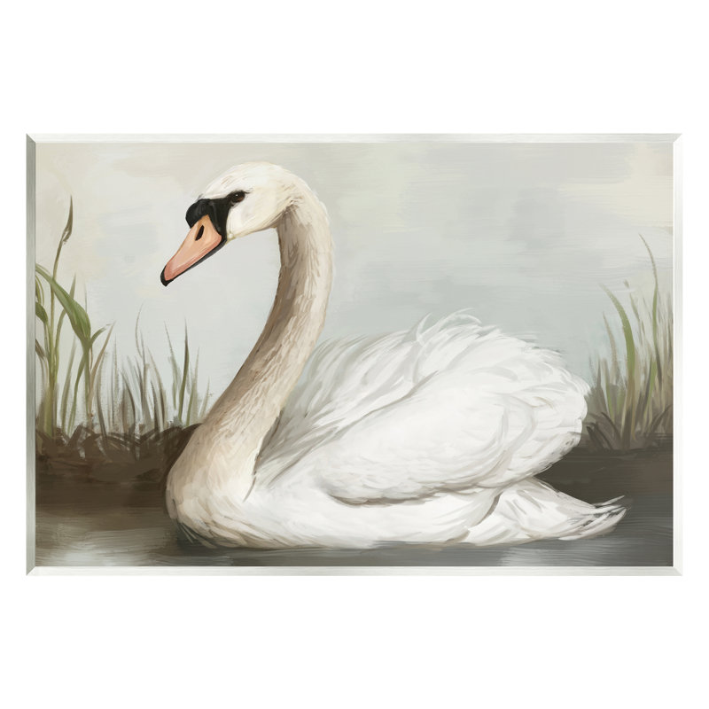 «Stupell Industries Swan In Pond», peinture sur bois par Ziwei Li-au-872, L 15 po x H 10 po x P 0,5 po