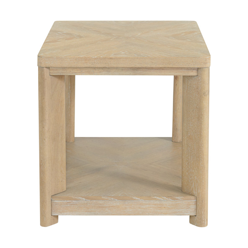 Ashal Solid Wood End Table with Storage