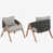Coussin gris / cadre brun / noir