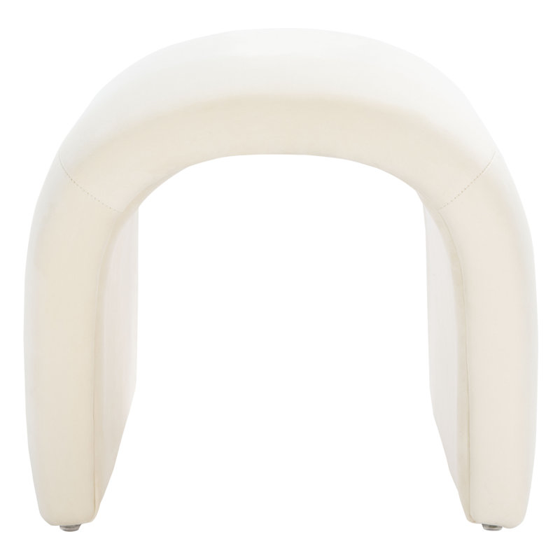 Andeana Upholstered Ottoman, Cream Velvet