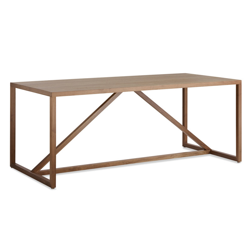 Strut Metal Base Dining Table, Walnut, 35" W x 75" L, Standard (29" Height)