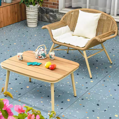 Ensemble de canapé simple en corde tissée imperméable pour l'extérieur