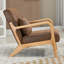 Chaise d'appoint rembourrée en bois massif de 25,6 po de largeur Mid-Century avec coussin supplémentaire-266754198