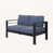 Coussin bleu / cadre noir sélectionné