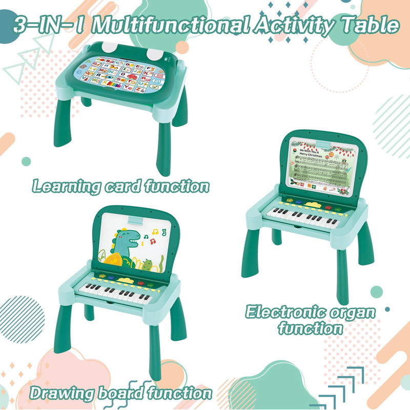 4-In-1 Touch & Learn Activity Desk, Educational Toys With Interactive Learning System Cards And Music Sheets Writing Board, Piano Learning Toys For Toddlers 1-3
