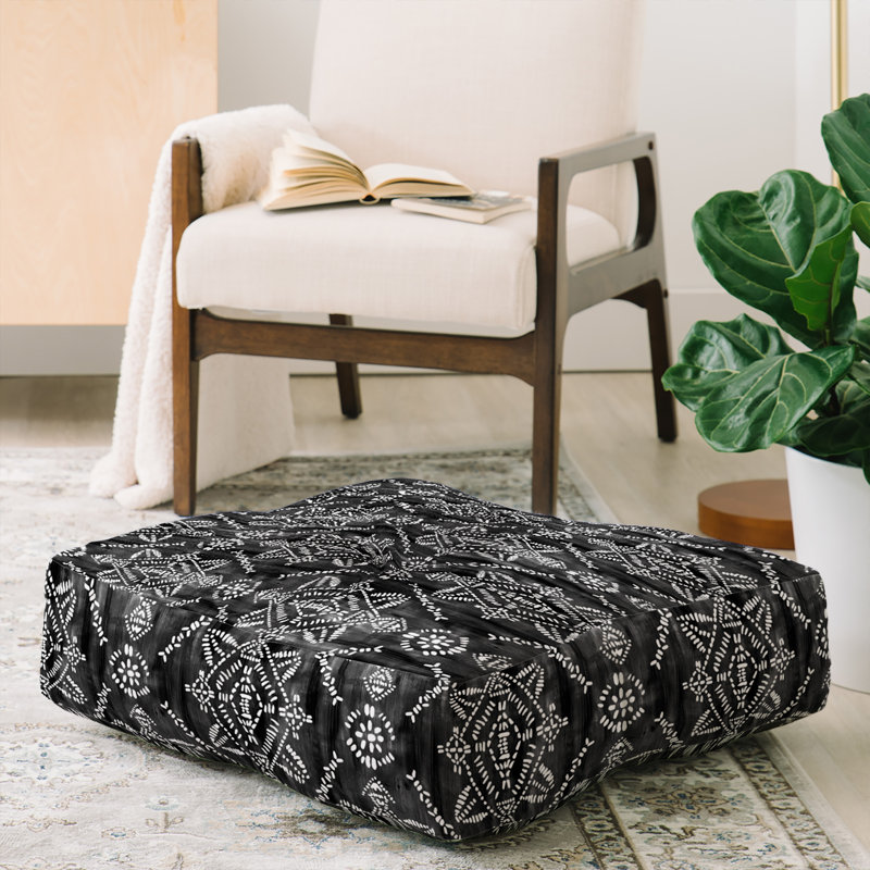 Housse de coussin carrée à motif reeve schatzi, Noir