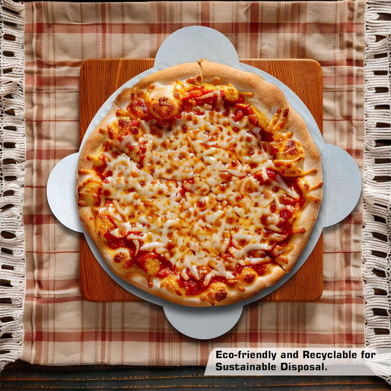 Doublures de pizza rondes en papier Ecoqualité de 9 pouces, doublures jetables résistantes à la graisse pour la pizza, la restauration, les restaurants et les événements (150)