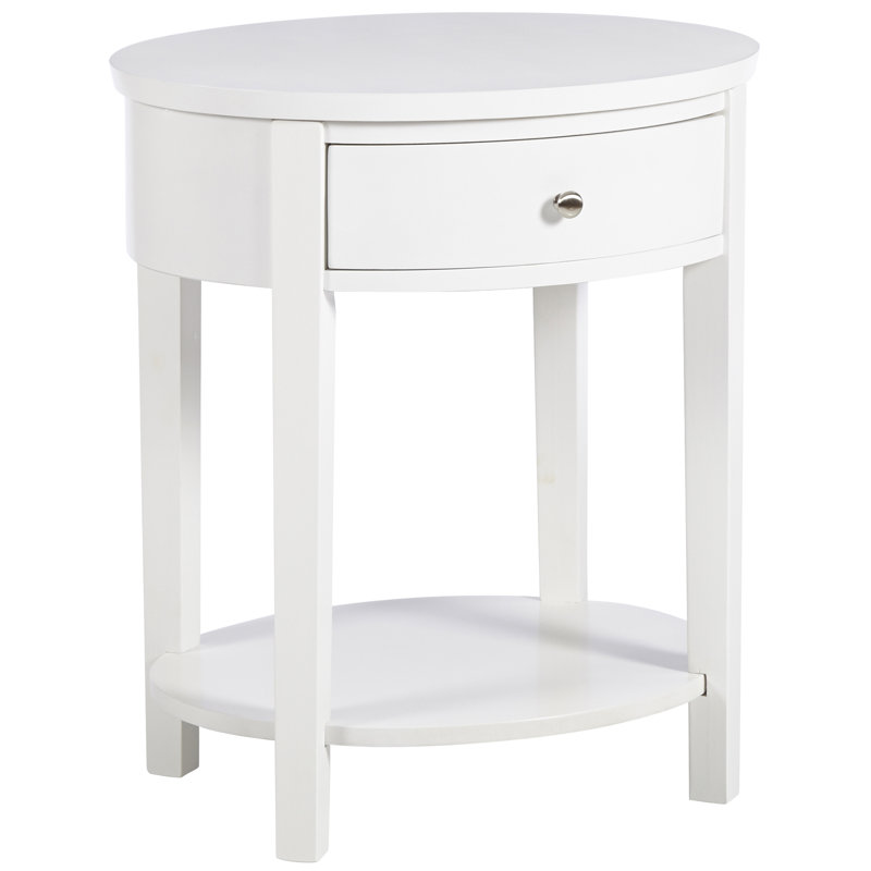 Zaheed End Table with Storage, White