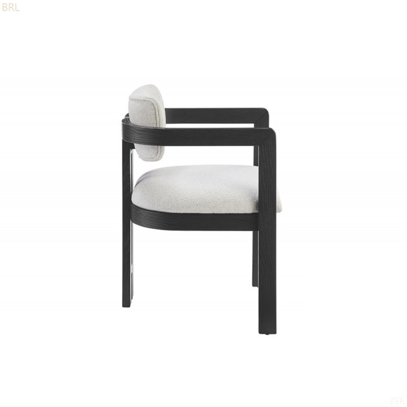 Chaise de salle à manger avec accoudoirs rembourrés Modern Rustic, Black