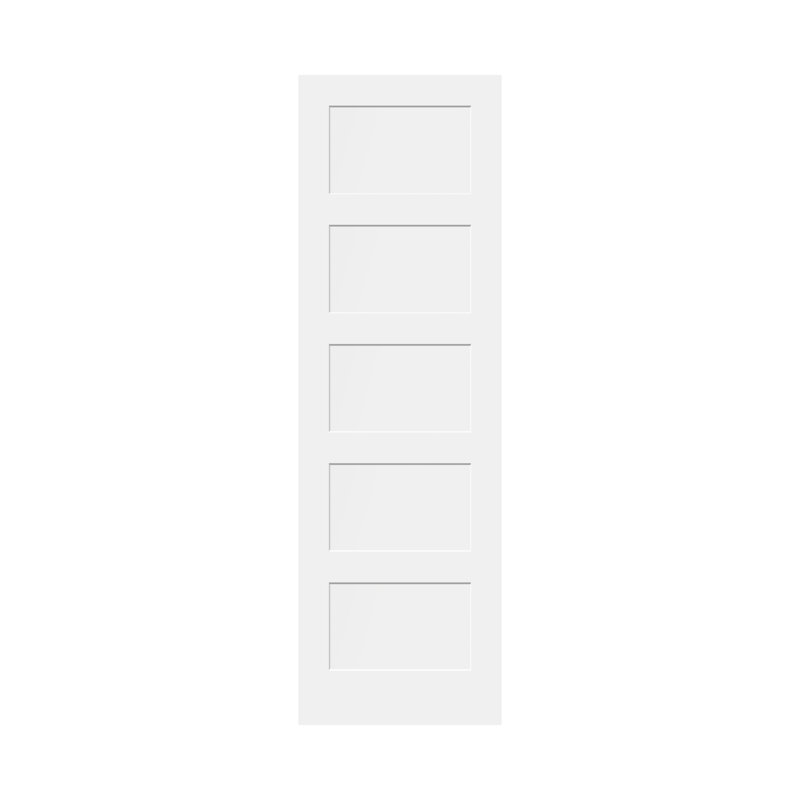 96" Solid 5 Panel Shaker Slab Door, 32"x96"