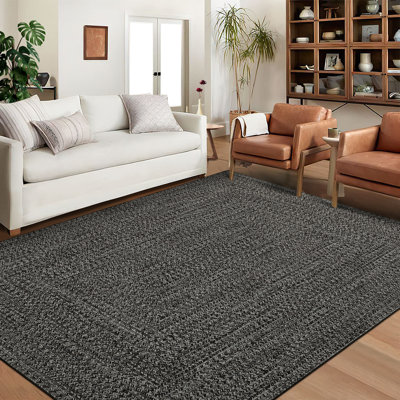 8x10 Washable Rug Non Slip Printed Braided Rug Foldable Indoor Carpet Ultra Soft Solid Printed Weaving Floor Cover for Living Room Bedroom Playroom Dorm,